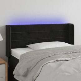 ZAGŁÓWEK DO ŁÓŻKA Z LED CZARNY 83X16X78/88CM AKSAMIT