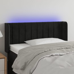 ZAGŁÓWEK DO ŁÓŻKA Z LED CZARNY 83X16X78/88CM AKSAMIT