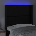 ZAGŁÓWEK DO ŁÓŻKA Z LED CZARNY 93X16X118/128CM SZTUCZNA SKÓRA