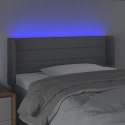 ZAGŁÓWEK DO ŁÓŻKA Z LED JASNOSZARY 103X16X78/88CM TKANINA