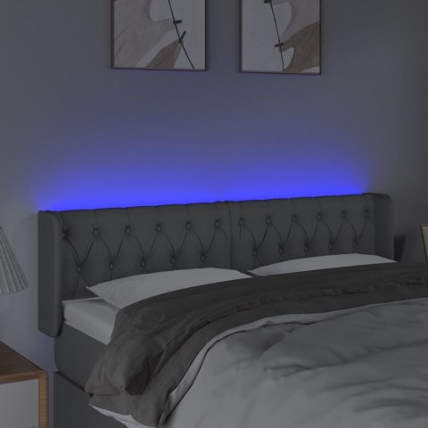 ZAGŁÓWEK DO ŁÓŻKA Z LED JASNOSZARY 163X16X78/88CM TKANINA