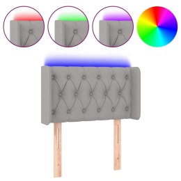 ZAGŁÓWEK DO ŁÓŻKA Z LED JASNOSZARY 83X16X78/88CM TKANINA