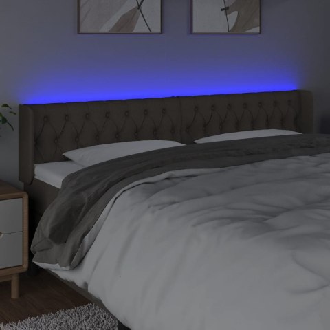 ZAGŁÓWEK DO ŁÓŻKA Z LED TAUPE 183X16X78/88CM TKANINA