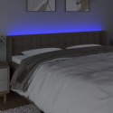 ZAGŁÓWEK DO ŁÓŻKA Z LED TAUPE 203X16X78/88CM TKANINA
