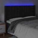 ZAGŁÓWEK DO ŁÓŻKA Z LED CZARNY 203X16X118/128CM SZTUCZNA SKÓRA