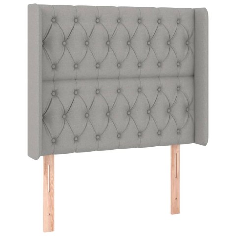 ZAGŁÓWEK DO ŁÓŻKA Z LED JASNOSZARY 103X16X118/128CM TKANINA