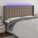 ZAGŁÓWEK DO ŁÓŻKA Z LED TAUPE 183X16X118/128CM TKANINA