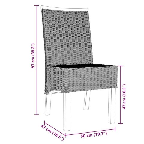 KRZESŁA STOŁOWE 4 SZT. BRĄZOWE NATURALNY RATTAN