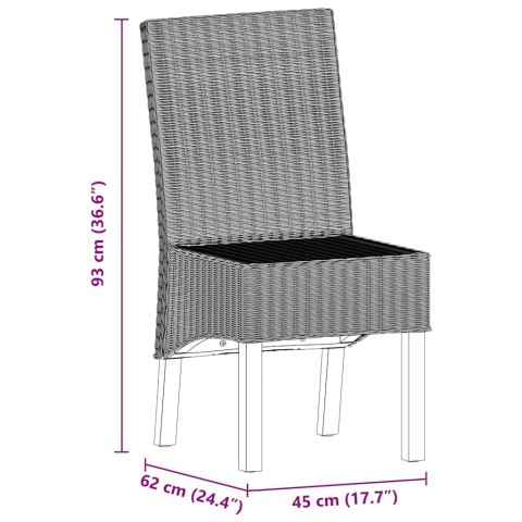 KRZESŁA STOŁOWE 6 SZT. BRĄZOWE NATURALNY RATTAN