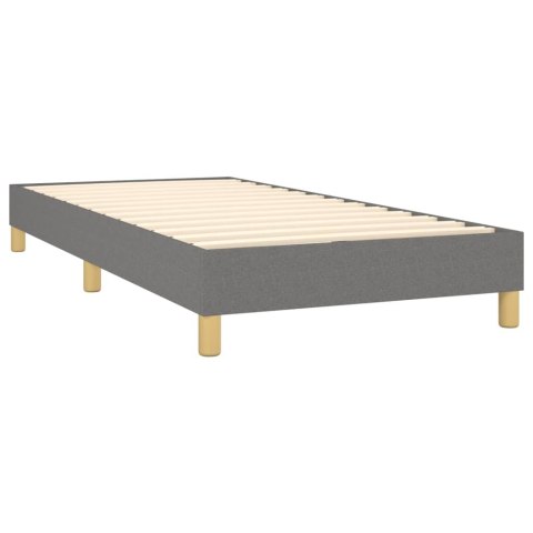ŁÓŻKO KONTYNENTALNE Z MATERACEM CIEMNOSZARA TKANINA 80X200CM
