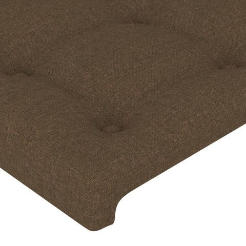 VidaXL Zagłówek do łóżka z LED ciemnobrązowy, 90x5x118/128 cm tkanina