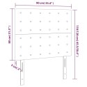 VidaXL Zagłówek do łóżka z LED ciemnobrązowy, 90x5x118/128 cm tkanina
