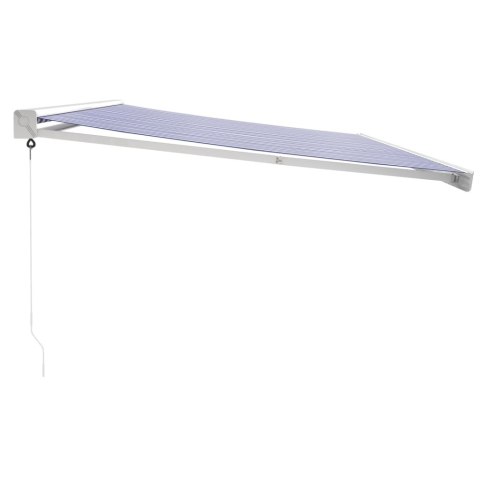 ZWIJANA MARKIZA NIEBIESKO-BIAŁA 5X3M TKANINA I ALUMINIUM