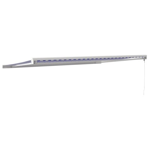 ZWIJANA MARKIZA NIEBIESKO-BIAŁA 5X3M TKANINA I ALUMINIUM