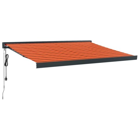 ZWIJANA MARKIZA POMARAŃCZ I BRĄZ 3X2,5M TKANINA I ALUMINIUM