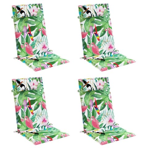 PODUSZKI NA KRZESŁA Z WYSOKIM OPARCIEM 4 SZT. WIELOKOLOROWE