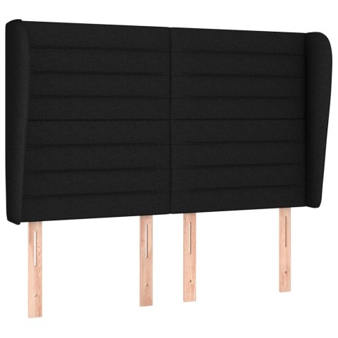 ŁÓŻKO KONTYNENTALNE Z MATERACEM CZARNE TKANINA 140X200CM