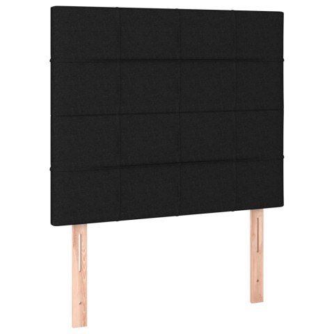 ŁÓŻKO KONTYNENTALNE Z MATERACEM CZARNE TKANINA 80X200CM