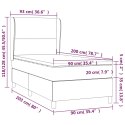 ŁÓŻKO KONTYNENTALNE Z MATERACEM CZARNE TKANINA 90X200CM