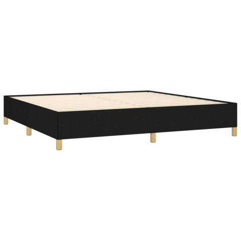 ŁÓŻKO KONTYNENTALNE Z MATERACEM CZARNE TKANINA 200X200CM
