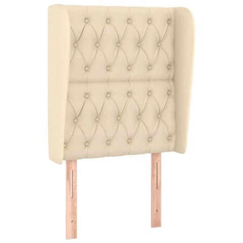 VidaXL Łóżko kontynentalne z materacem, kremowe, tkanina, 80x200 cm