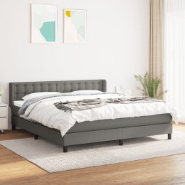 ŁÓŻKO KONTYNENTALNE Z MATERACEM CIEMNOSZARA TKANINA 160X200CM
