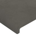 ZAGŁÓWEK DO ŁÓŻKA Z LED CIEMNOSZARY 183X16X118/128CM AKSAMIT