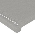 ZAGŁÓWEK DO ŁÓŻKA Z LED JASNOSZARY 147X16X118/128CM TKANINA