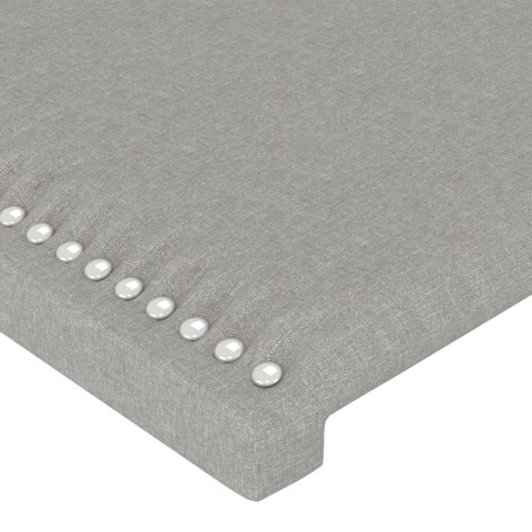 ZAGŁÓWEK DO ŁÓŻKA Z LED JASNOSZARY 147X16X118/128CM TKANINA