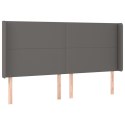ZAGŁÓWEK DO ŁÓŻKA Z LED SZARY 183X16X118/128CM SZTUCZNA SKÓRA
