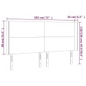 ZAGŁÓWEK DO ŁÓŻKA Z LED SZARY 183X16X118/128CM SZTUCZNA SKÓRA