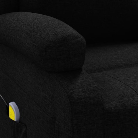 FOTEL USZAK Z FUNKCJĄ MASAŻU CZARNY OBITY TKANINĄ