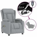 ELEKTRYCZNY FOTEL MASUJĄCY JASNOSZARY TKANINA