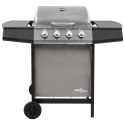 GRILL GAZOWY Z 4 PALNIKAMI CZARNO-SREBRNY