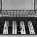 GRILL GAZOWY Z 4 PALNIKAMI CZARNO-SREBRNY