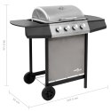 GRILL GAZOWY Z 4 PALNIKAMI CZARNO-SREBRNY