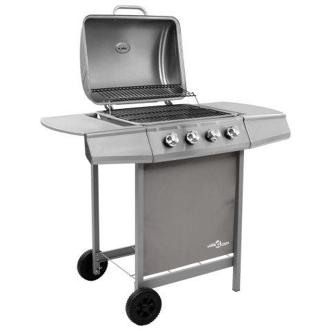 GRILL GAZOWY Z 4 PALNIKAMI SREBRNY
