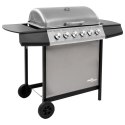 GRILL GAZOWY Z 6 PALNIKAMI CZARNO-SREBRNY