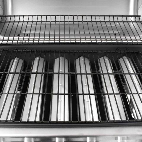 GRILL GAZOWY Z 6 PALNIKAMI CZARNO-SREBRNY