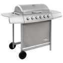 GRILL GAZOWY Z 6 PALNIKAMI SREBRNY