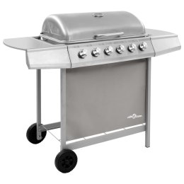 GRILL GAZOWY Z 6 PALNIKAMI SREBRNY