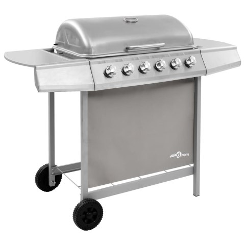 GRILL GAZOWY Z 6 PALNIKAMI SREBRNY