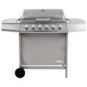 GRILL GAZOWY Z 6 PALNIKAMI SREBRNY
