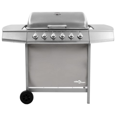 GRILL GAZOWY Z 6 PALNIKAMI SREBRNY