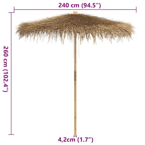 PARASOL TIKI Z BALDACHIMEM Z LIŚCI BANANOWCA 240CM BAMBUS