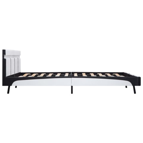 RAMA ŁÓŻKA Z LED BIAŁA SZTUCZNA SKÓRA 180X200CM