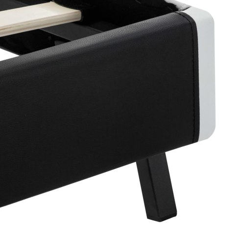 VidaXL Rama łóżka z LED, czarna, sztuczna skóra, 120 x 200 cm