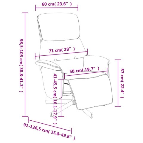 ROZKŁADANY FOTEL Z PODNÓŻKIEM CIEMNOSZARY TKANINA