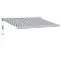 ZWIJANA MARKIZA ANTRACYTOWO-BIAŁA 3X2,5M TKANINA I ALUMINIUM