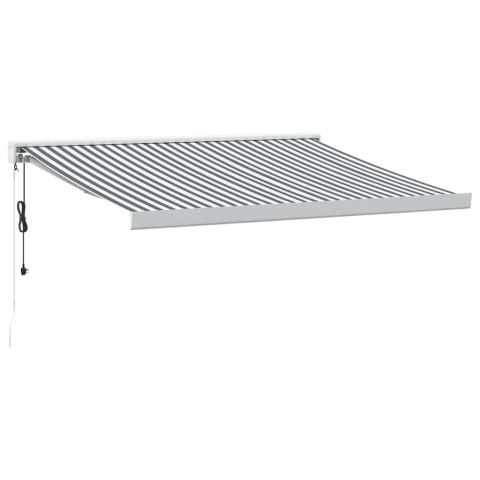 ZWIJANA MARKIZA ANTRACYTOWO-BIAŁA 3X2,5M TKANINA I ALUMINIUM